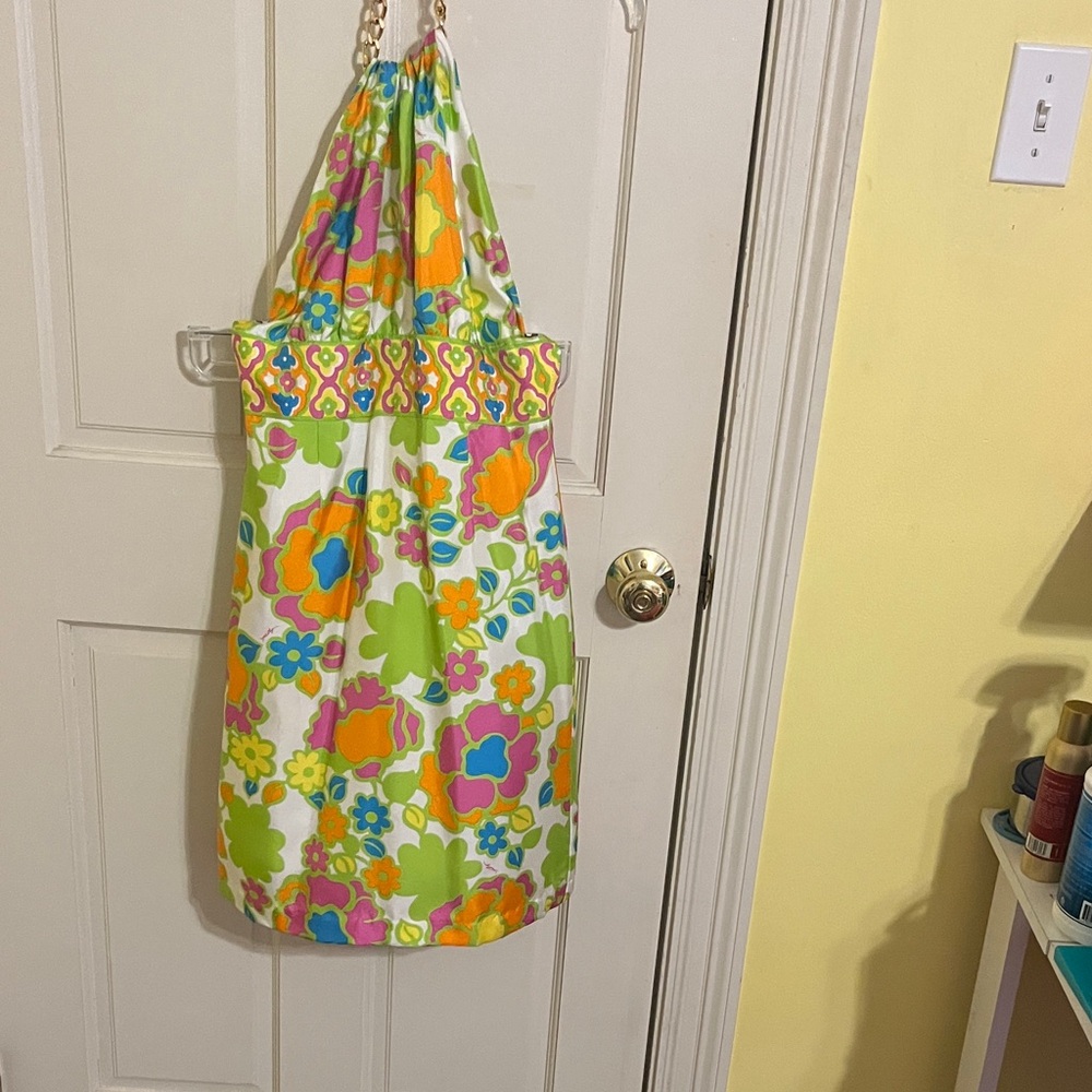 Milly Floral Backless Dress Green, Pink, Yellow size 0